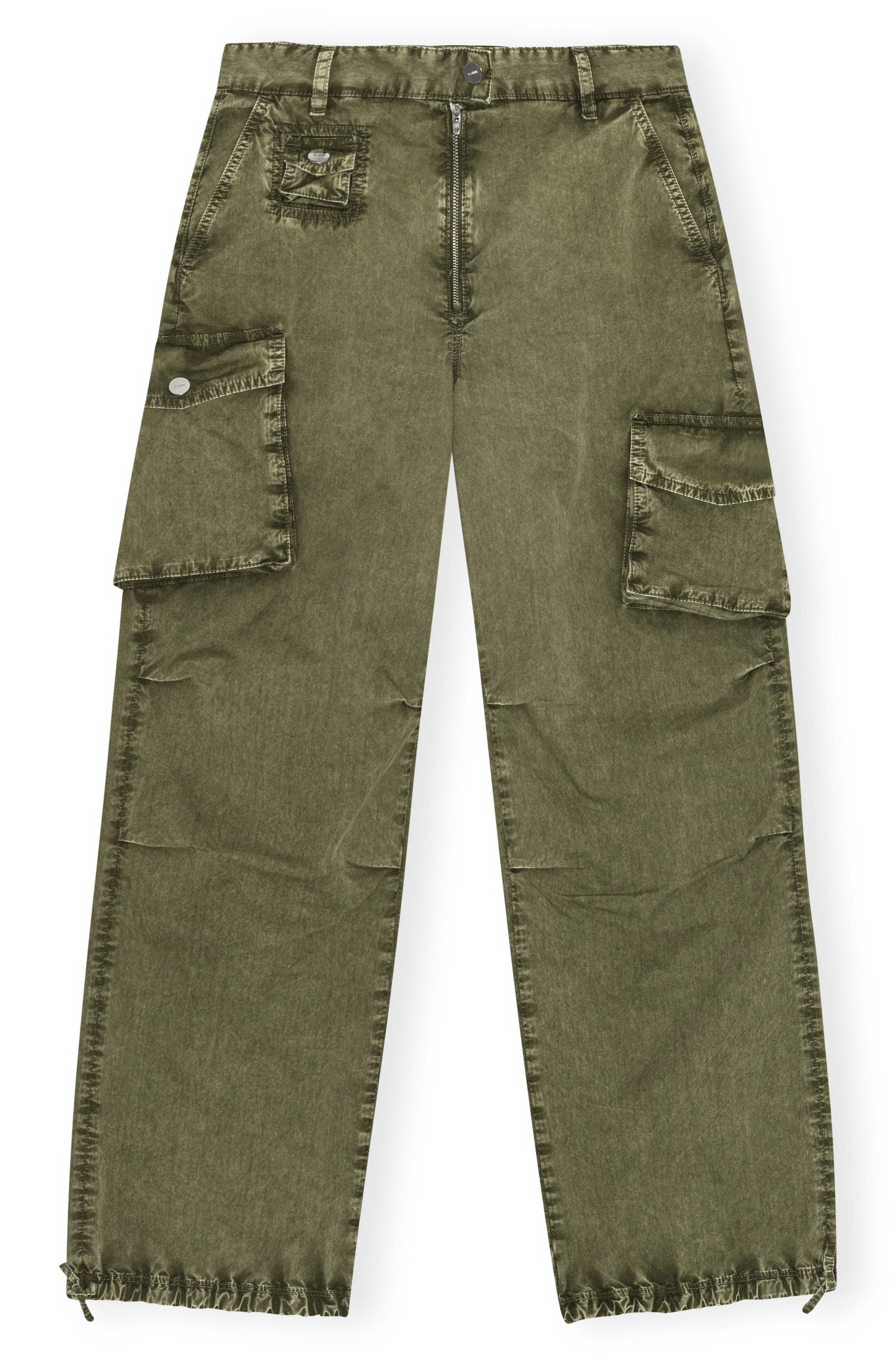 Ganni Washed Cotton Twill Pants