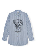 Ganni Stripe Cotton Oversized Shirt