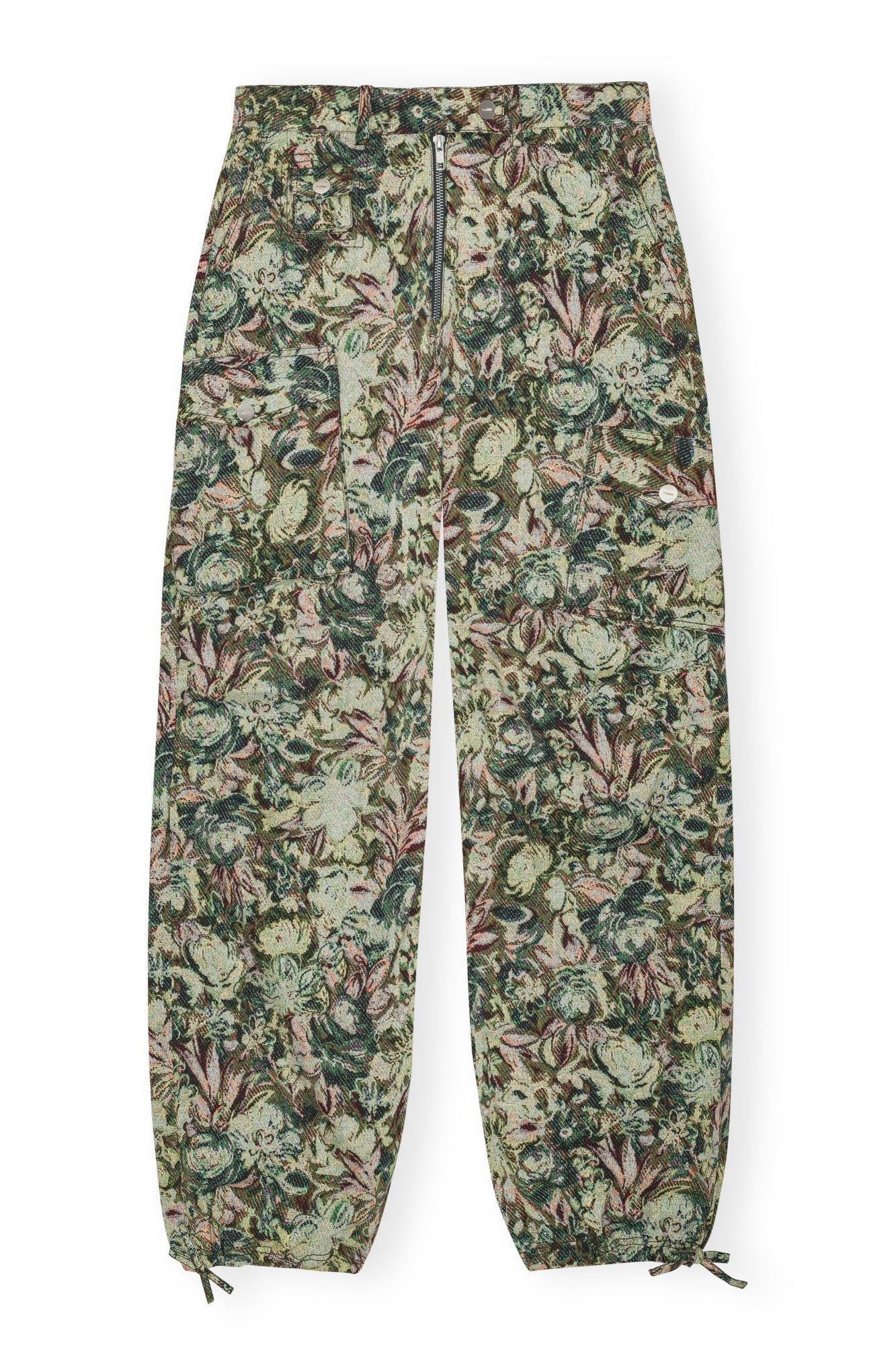 Ganni Printed Stretched Cotton Pants