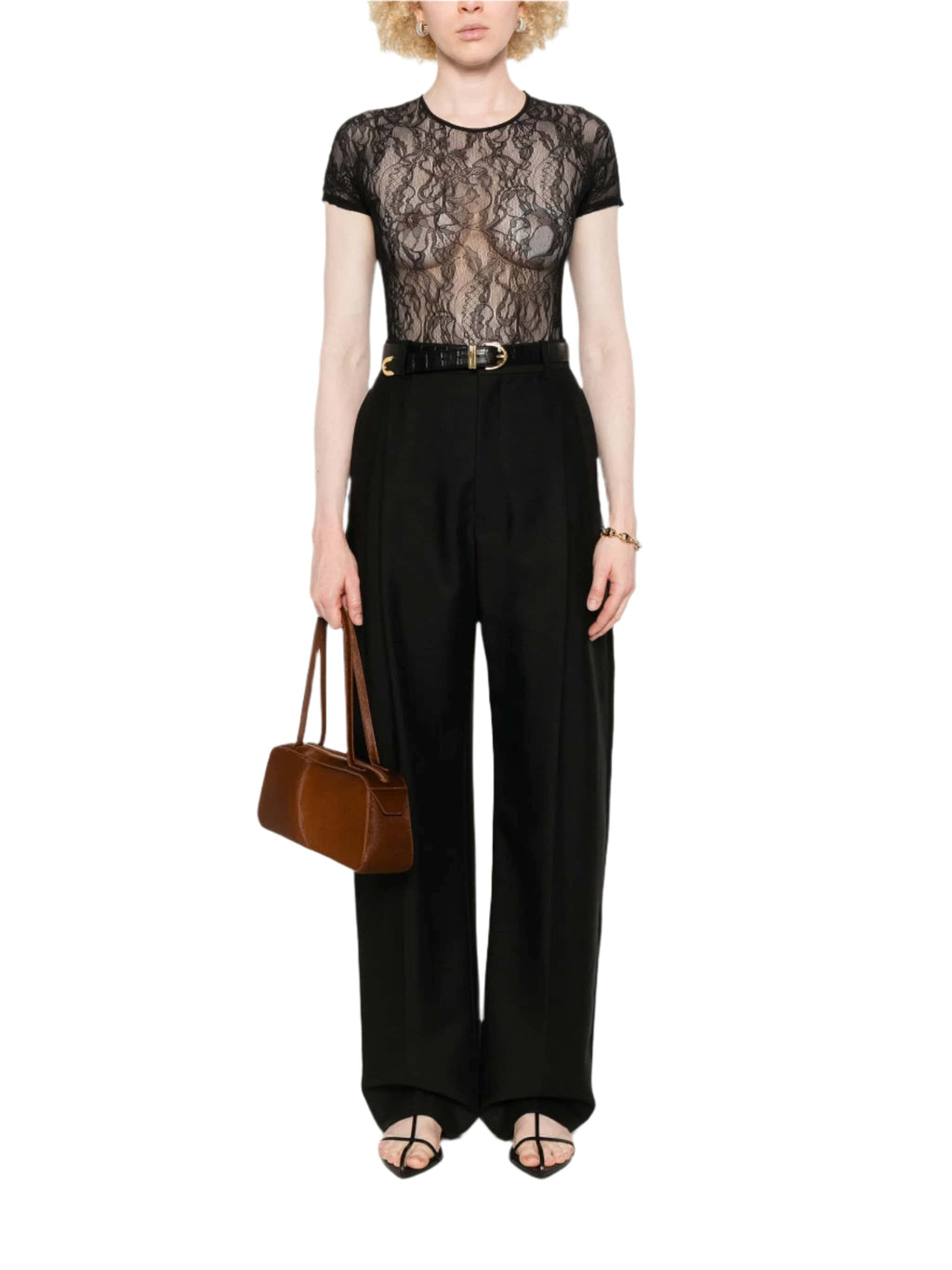 WIDE-LEG PLEATED TROUSERS