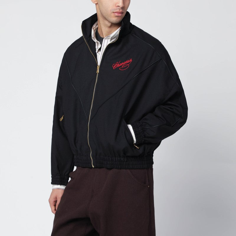 Black wool bomber jacket