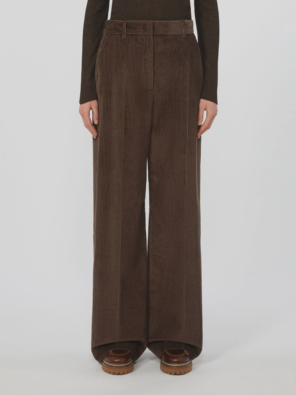 Weekend Max Mara Tania Cord Trousers in Chocolate