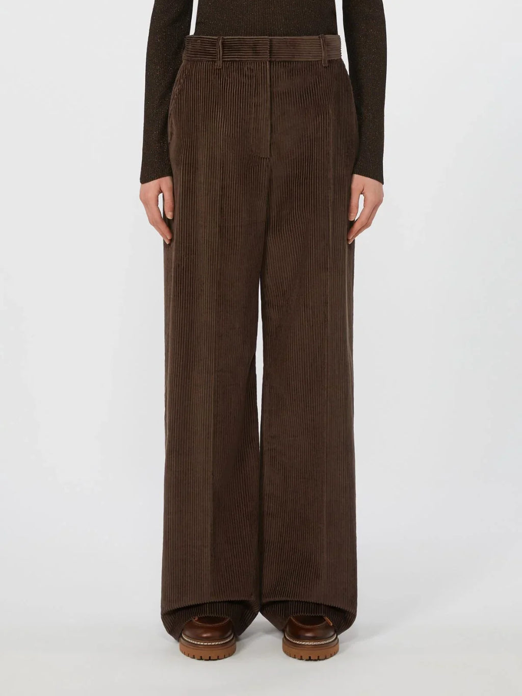 Weekend Max Mara Tania Cord Trousers in Chocolate
