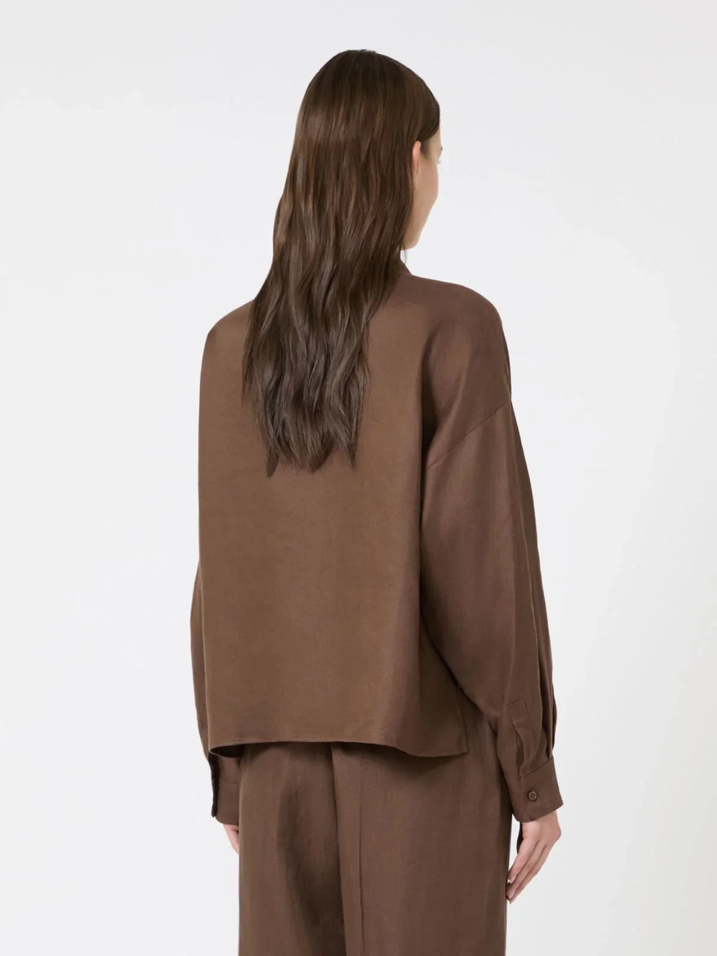 Weekend Maxmara Capo Linen Shirt in Chocolate