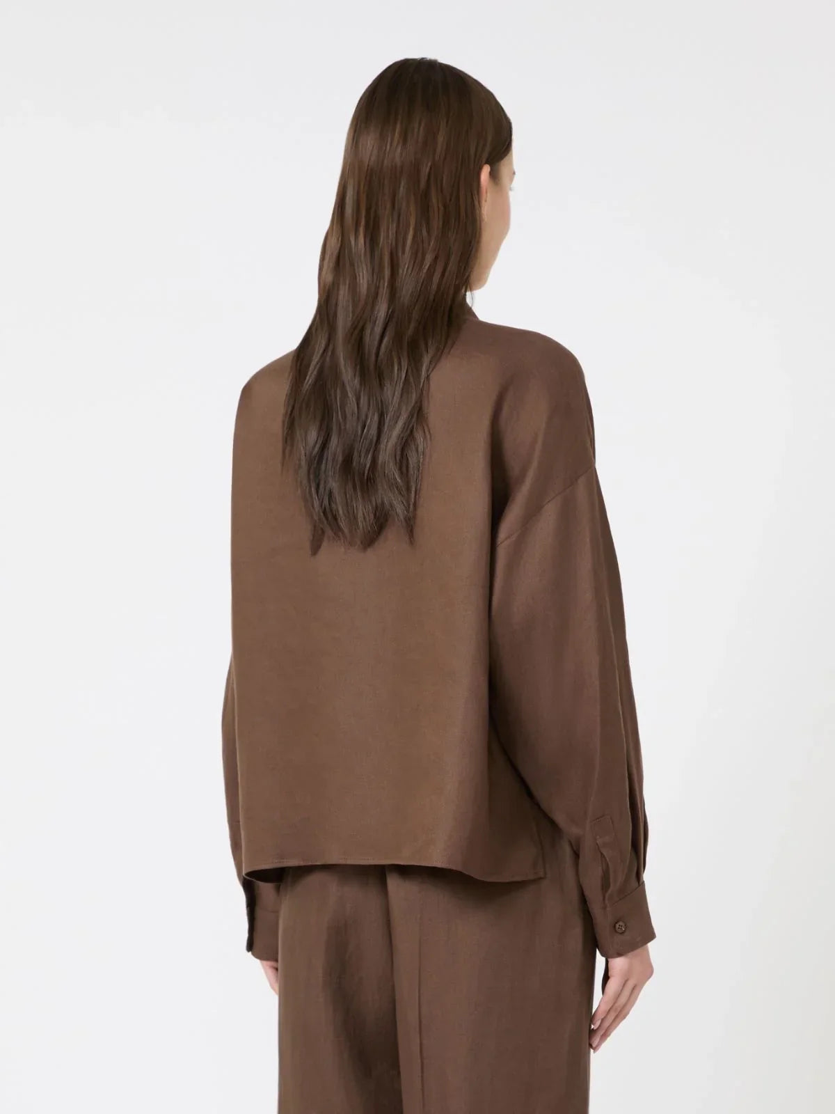 Weekend Maxmara Capo Linen Shirt in Chocolate