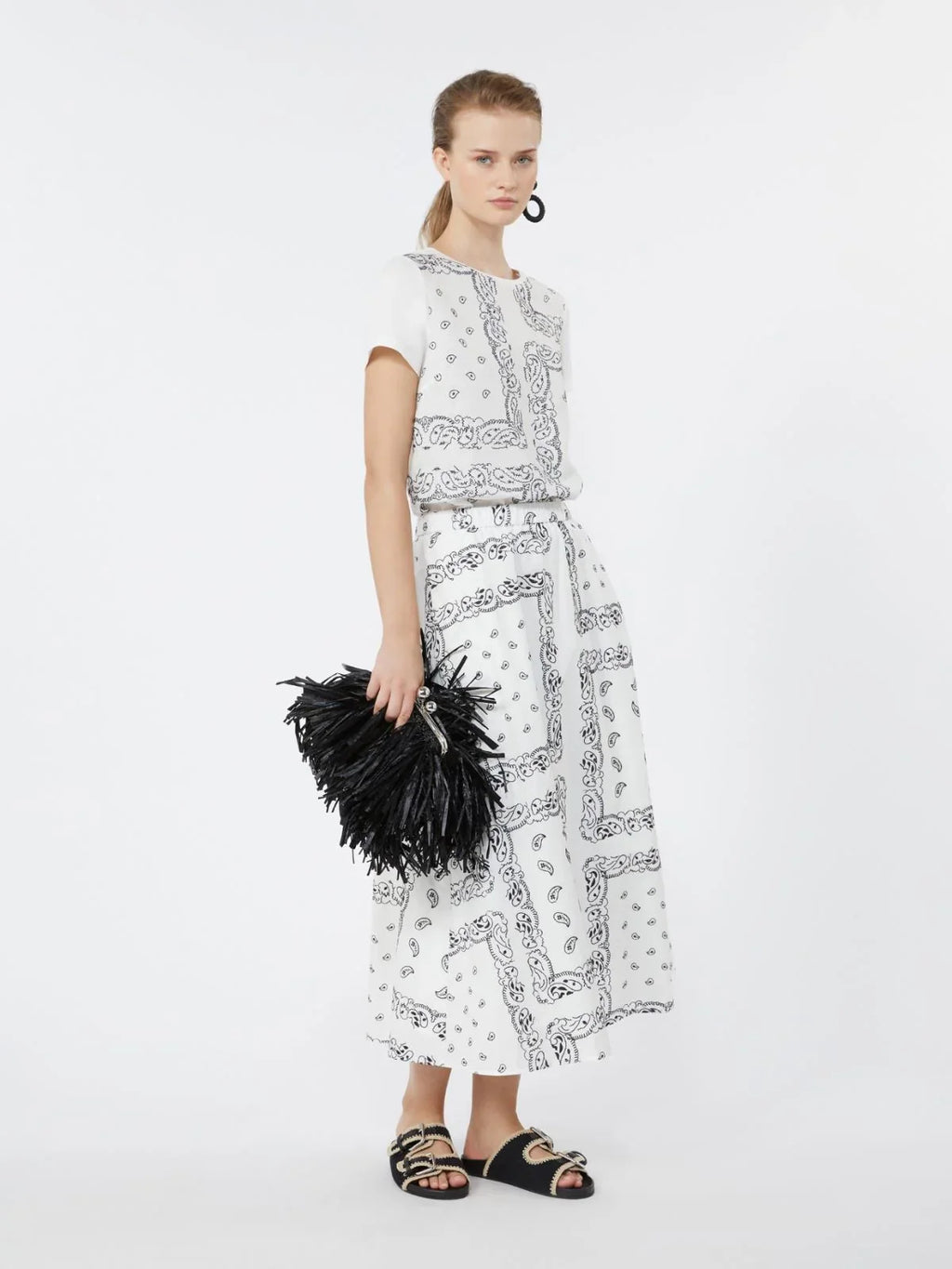 Weekend Maxmara Caravan Skirt in White, Black