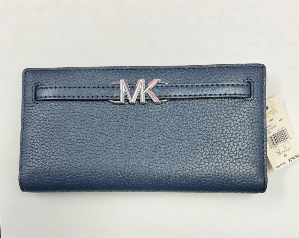 MK NAVY BLUE WALLET 7.5x4" LEATHER