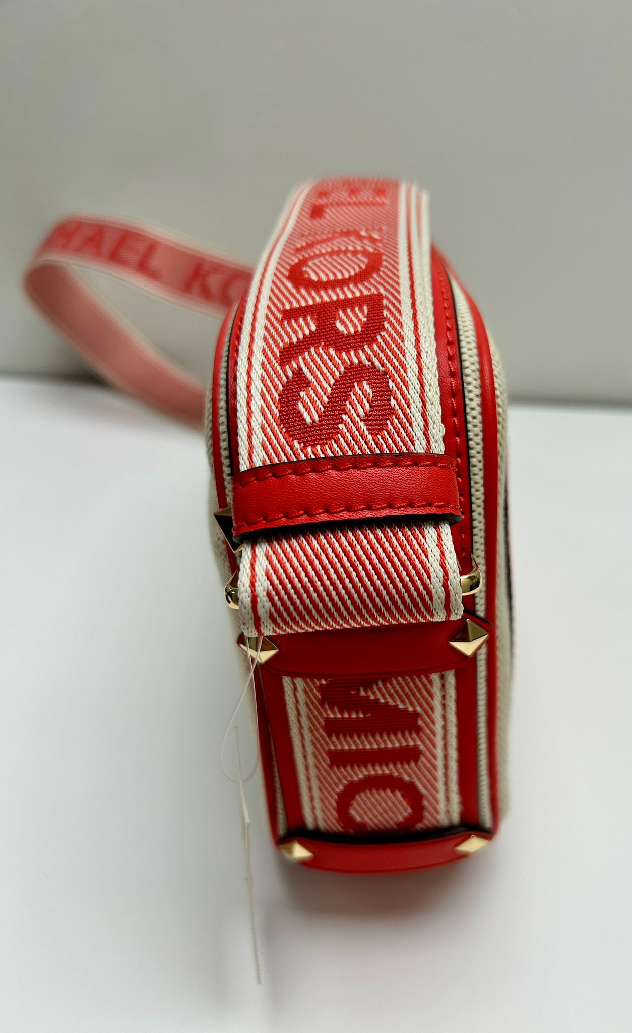 MK Crossbody Maeve beige/coral canvas