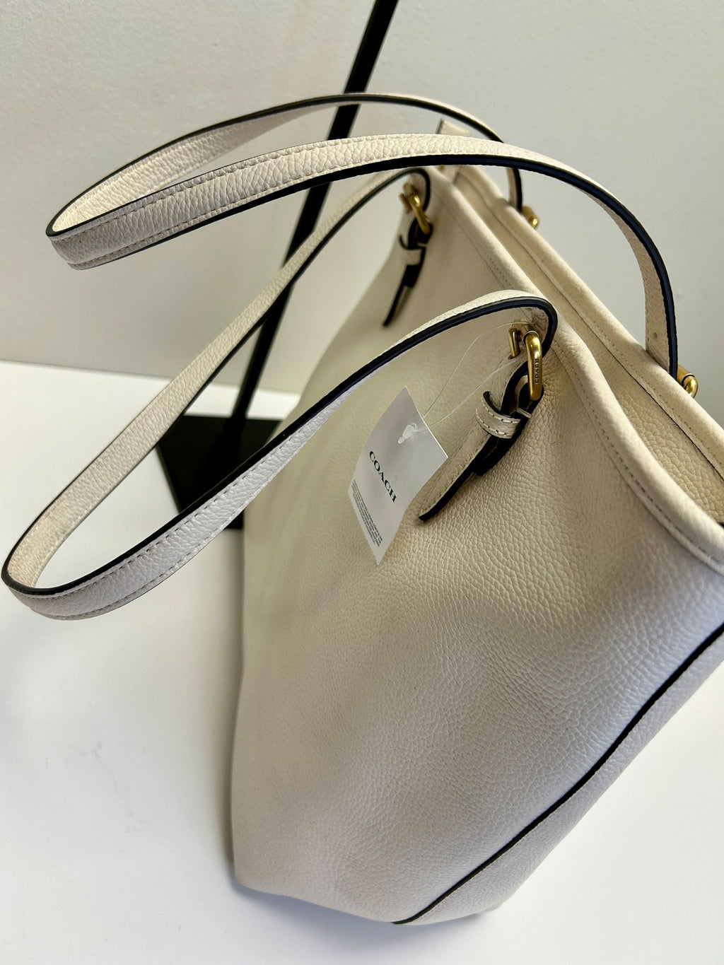 Coach Polished Pebble Leather Taylor Tote with C Dangle Charm