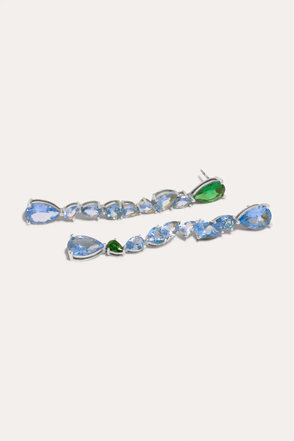 Completed Works Earrings Blue Spinel and Emerald Zirconia Drop Earrings
