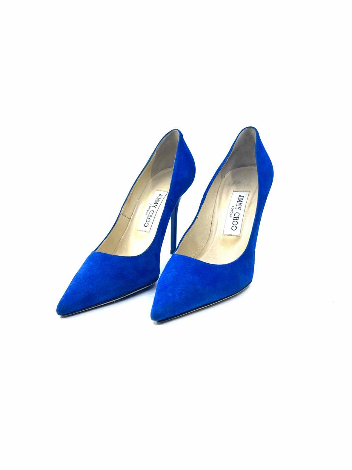 JIMMY CHOO Size 6.5 Royal Blue Suede Pumps