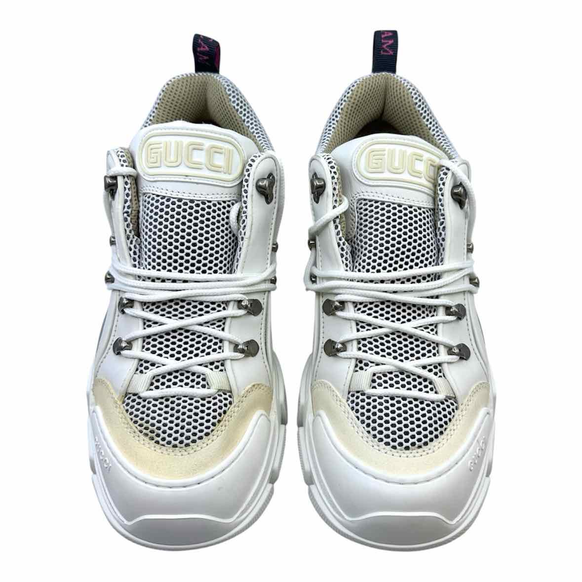 GUCCI Size 9 White, Beige Men's Sneakers