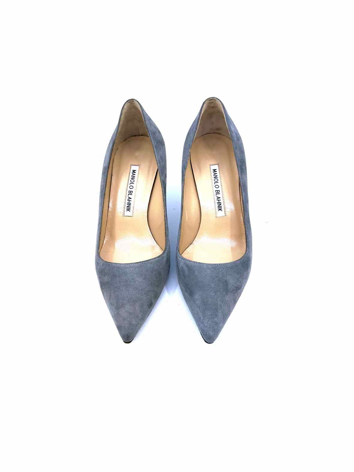 MANOLO BLAHNIK Size 5 Grey Suede Solid Pumps