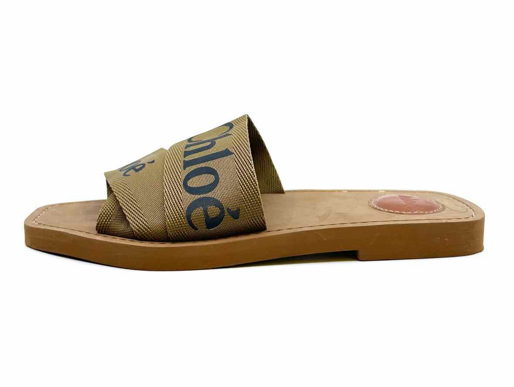 CHLOE Woody Size 9 Brown, black Solid Sandals