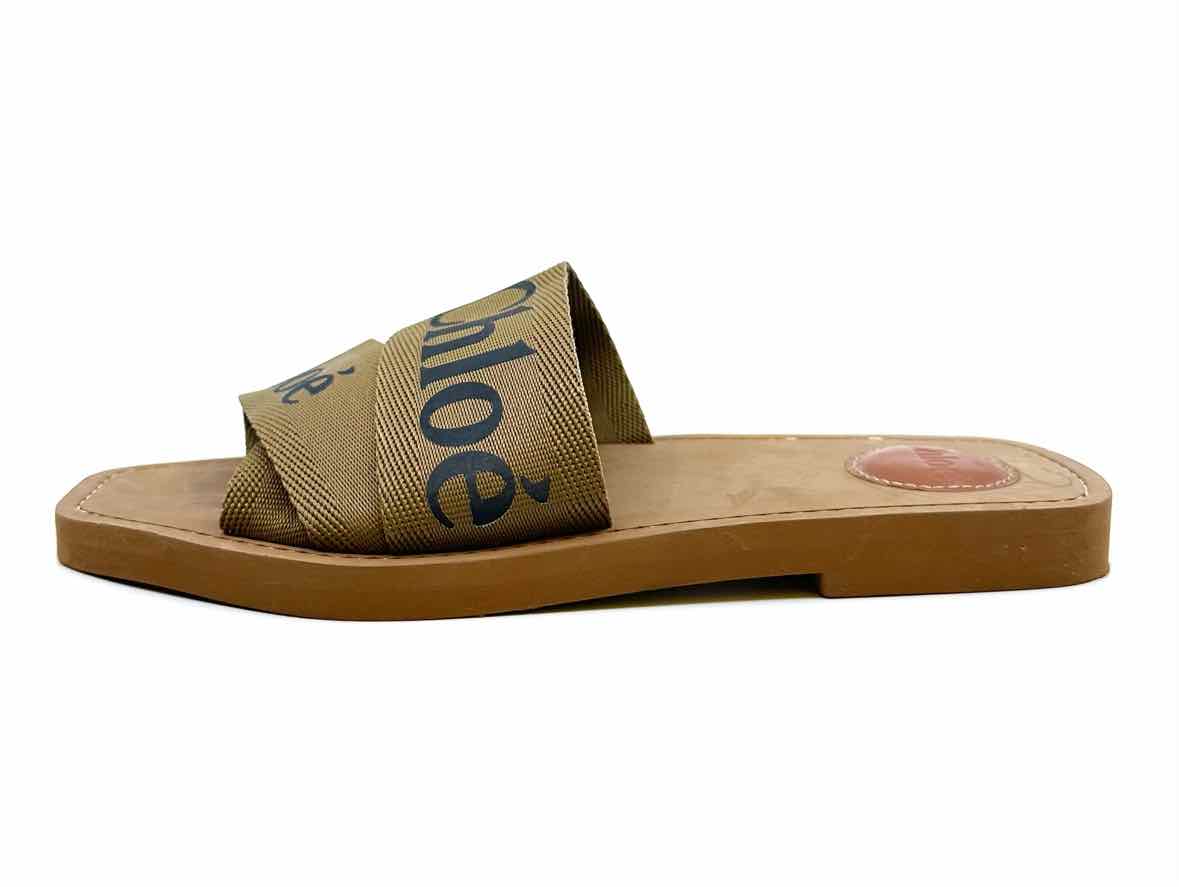 CHLOE Woody Size 9 Brown, black Solid Sandals