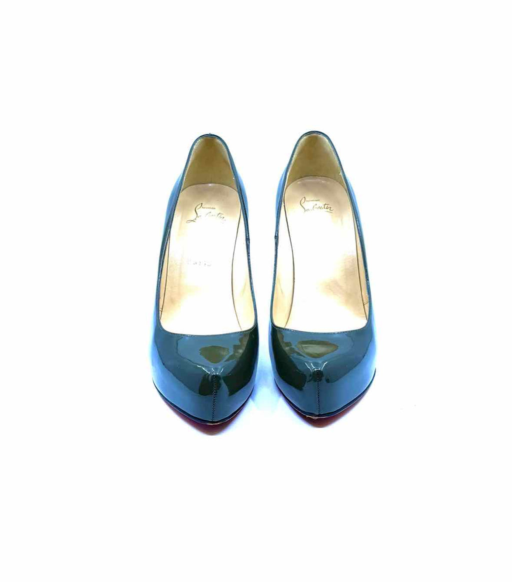 PRADA Size 8 Black Patent Leather Solid Wedge
