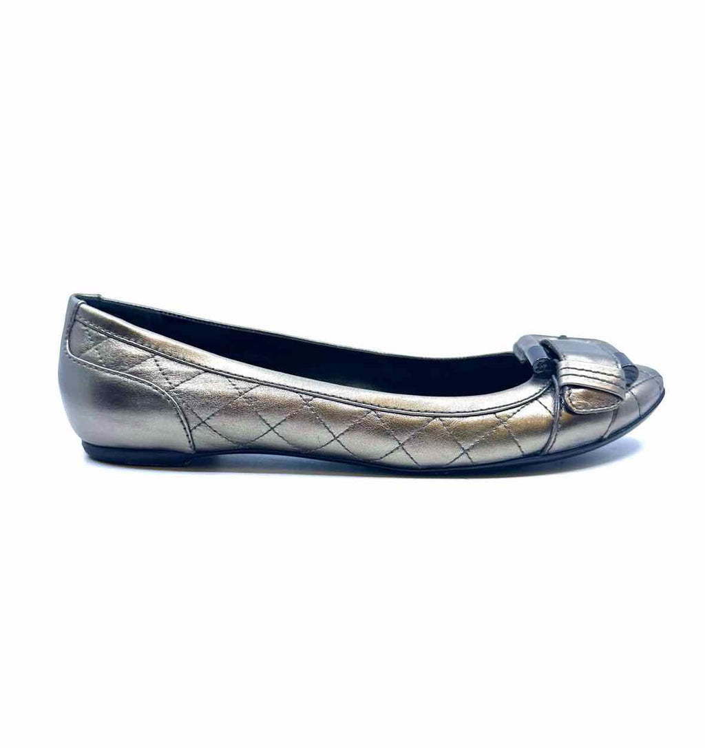 BURBERRY Size 8 Gunmetal Flats