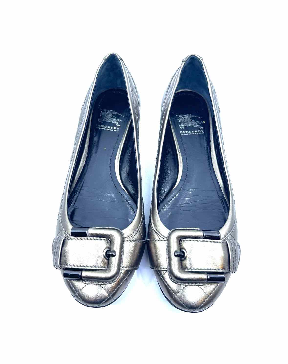 BURBERRY Size 8 Gunmetal Flats