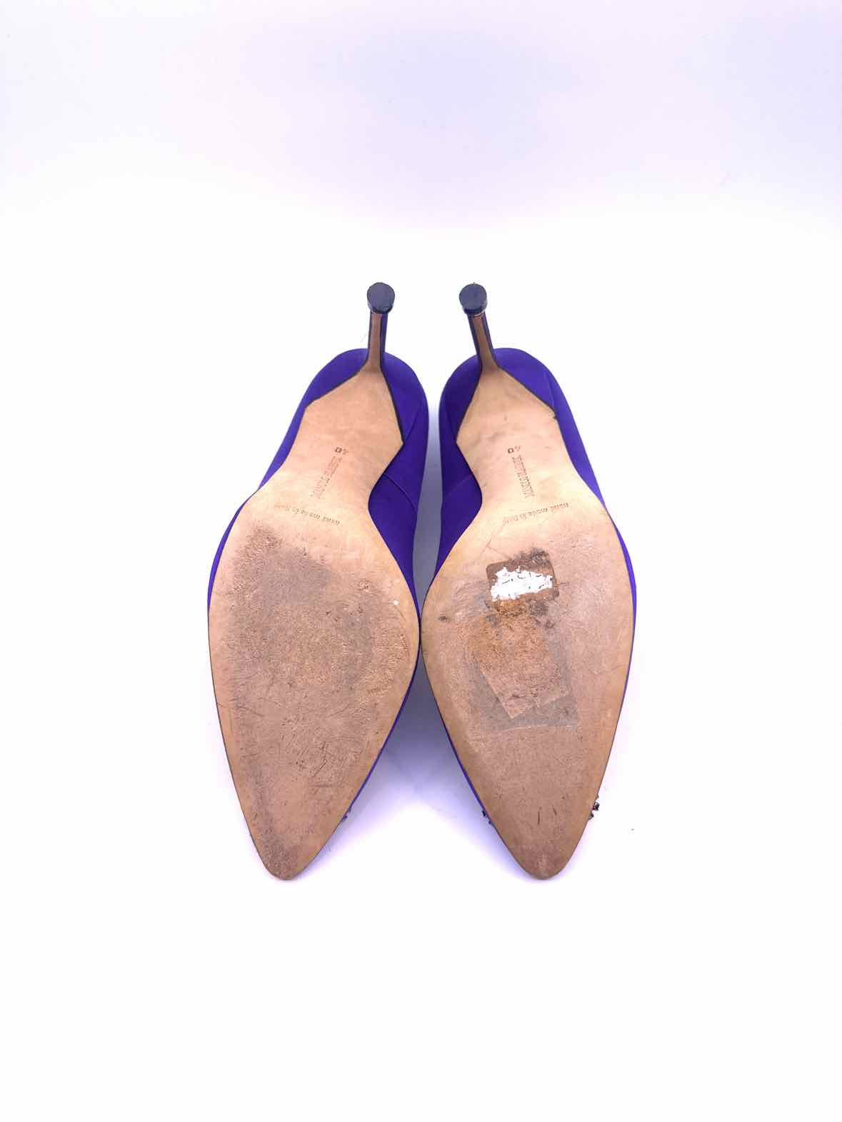 MANOLO BLAHNIK Size 10 Purple Satin Pumps