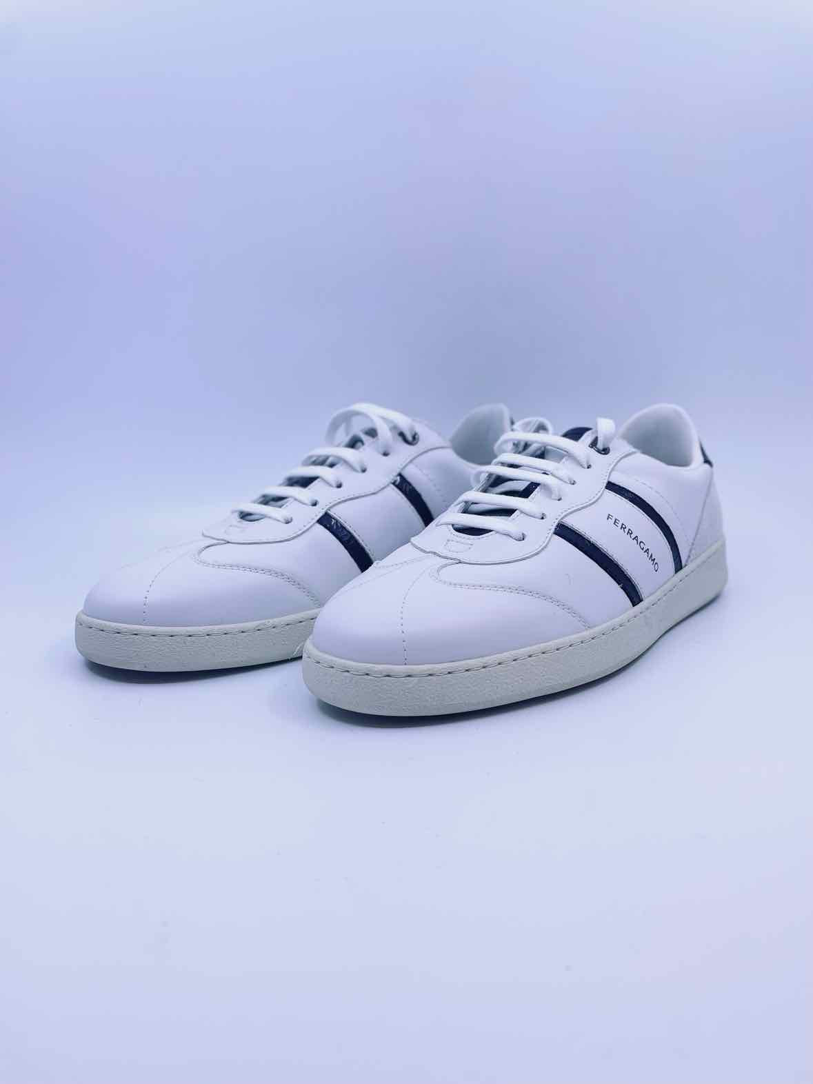 SALVATORE FERRAGAMO Size 9.5 White Men's Sneakers