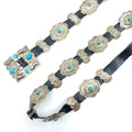 Navajo Turquoise Sterling Leather Belt