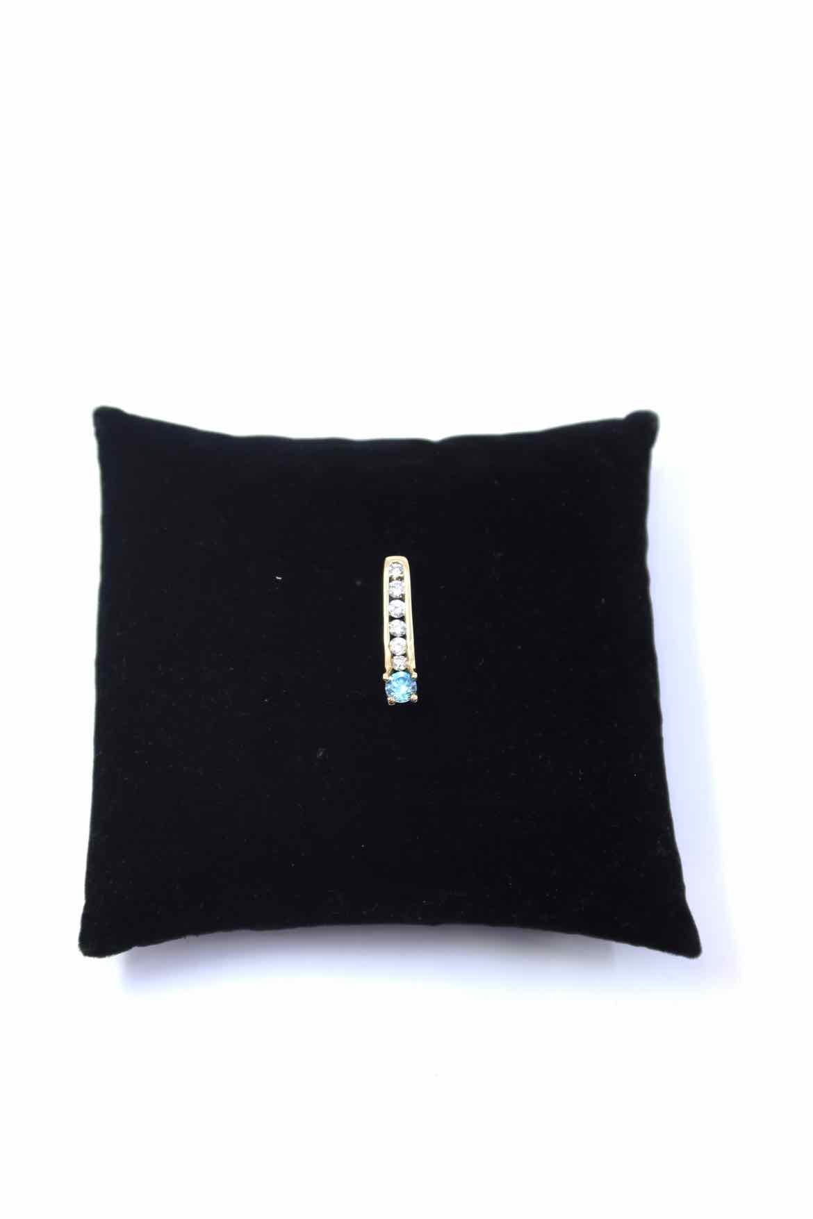14K Topaz Diamond Pendant