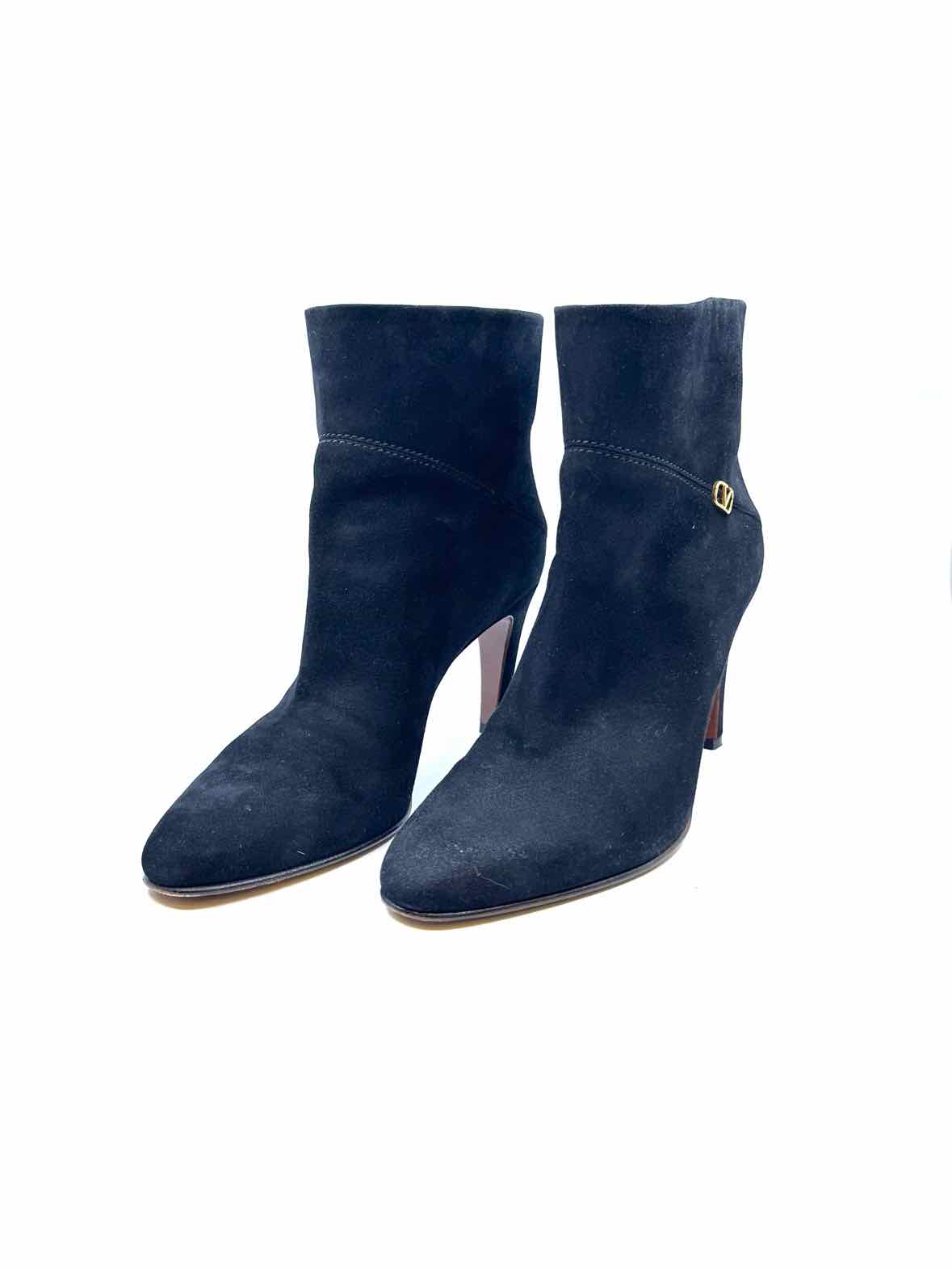 VALENTINO Size 9 Black Suede Ankle Boot