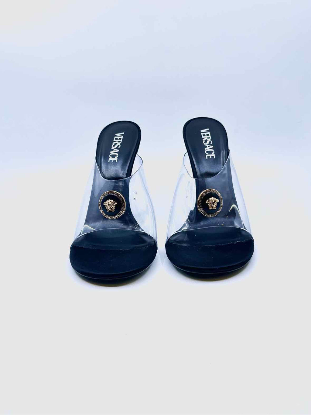 VERSACE Size 10 Black Solid Mules