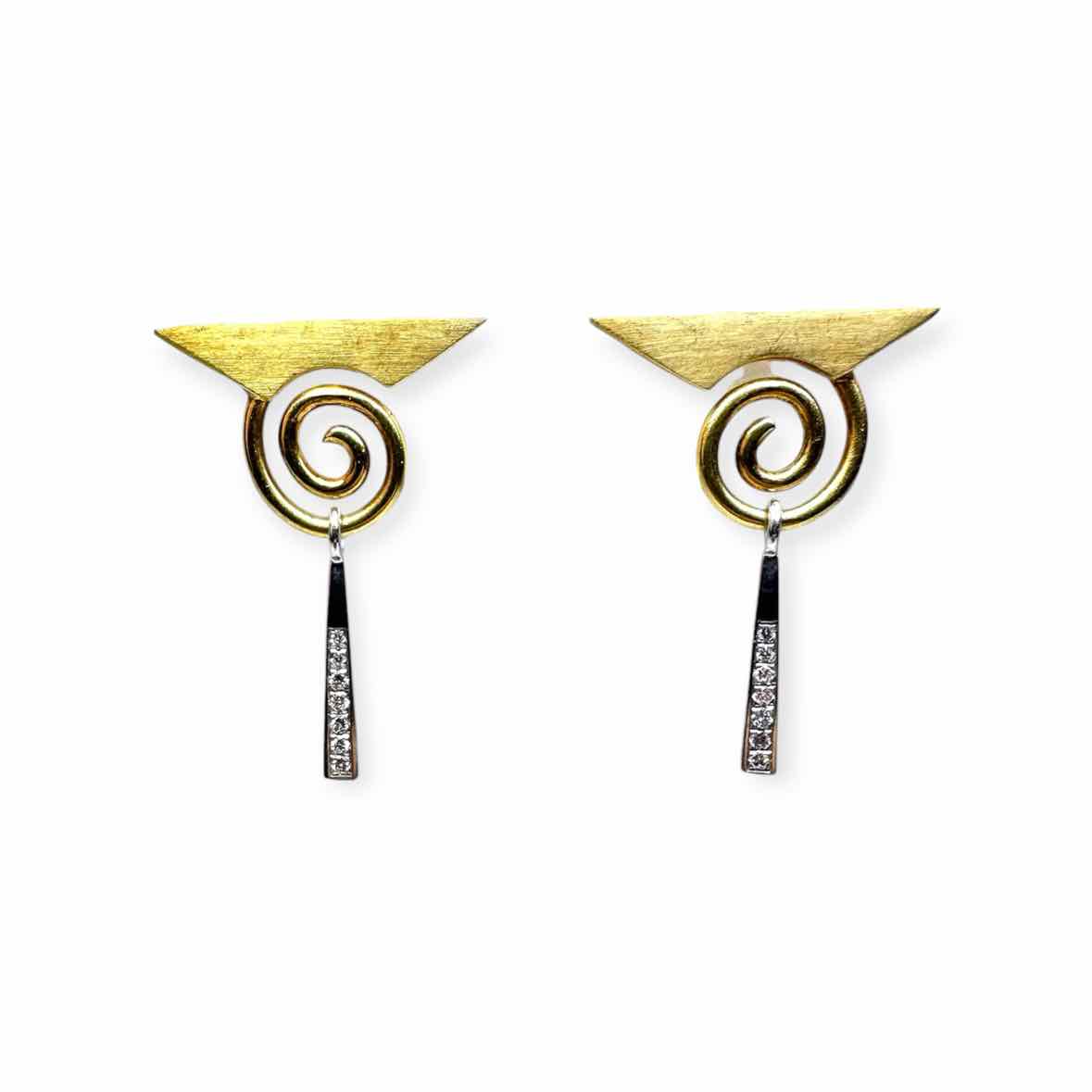 CHRISTENSEN HELLER Gold Pierced Earrings