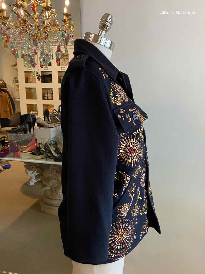 LIBERTINE Size XS Black Cashmere Blend Floral Jacket