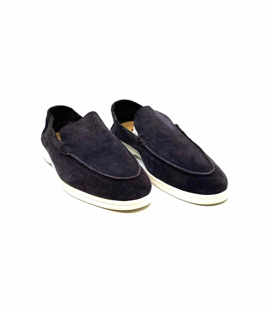 LORO PIANA Summer Walk Size 44 Grey Suede Solid Loafers