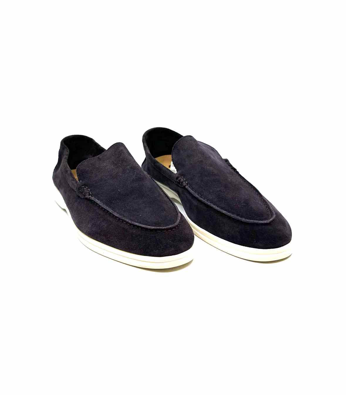 LORO PIANA Summer Walk Size 44 Grey Suede Solid Loafers
