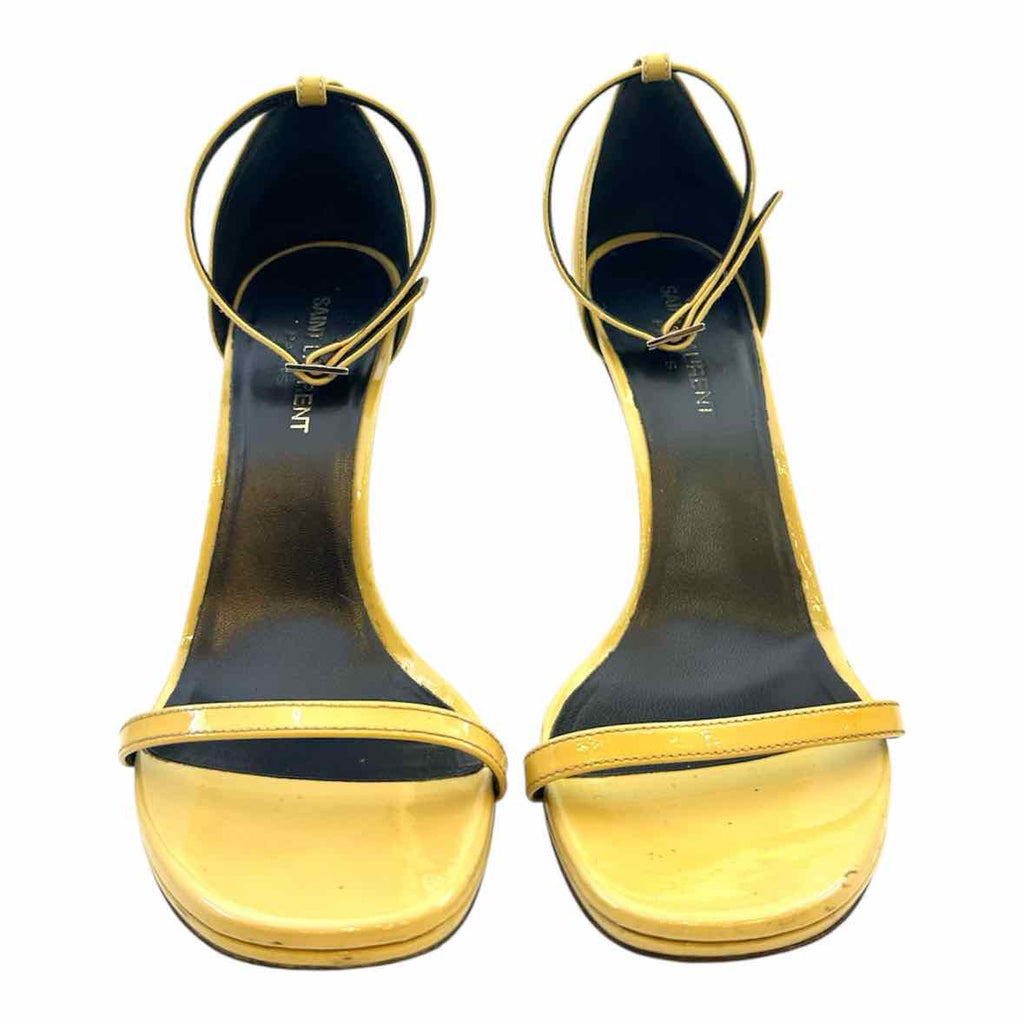 SAINT LAURENT Size 9 Tan Patent Leather Sandals