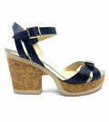 JIMMY CHOO Size 8.5 Black, gold Leather Color Block Sandals