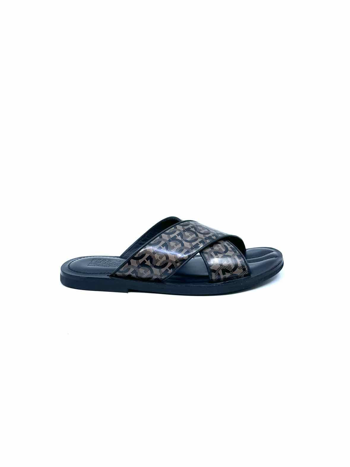 SALVATORE FERRAGAMO Size 7 Black & tan Men's Sandals