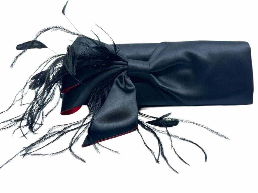 CHRISTIAN LOUBOUTIN Black Satin Clutch