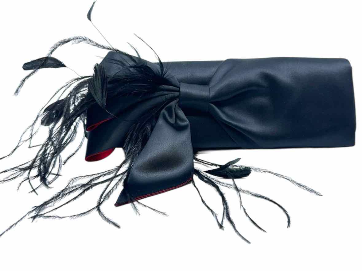 CHRISTIAN LOUBOUTIN Black Satin Clutch