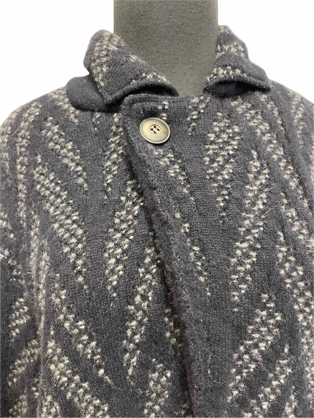 GIORGIO ARMANI Navy Wool Blend Coat | 8