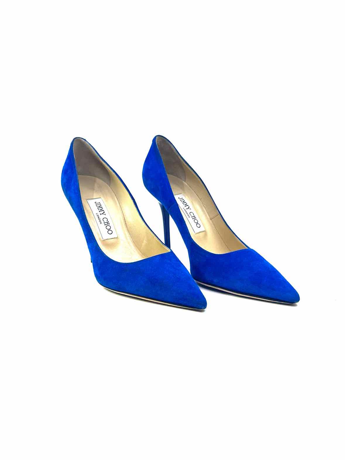 JIMMY CHOO Size 6.5 Royal Blue Suede Pumps