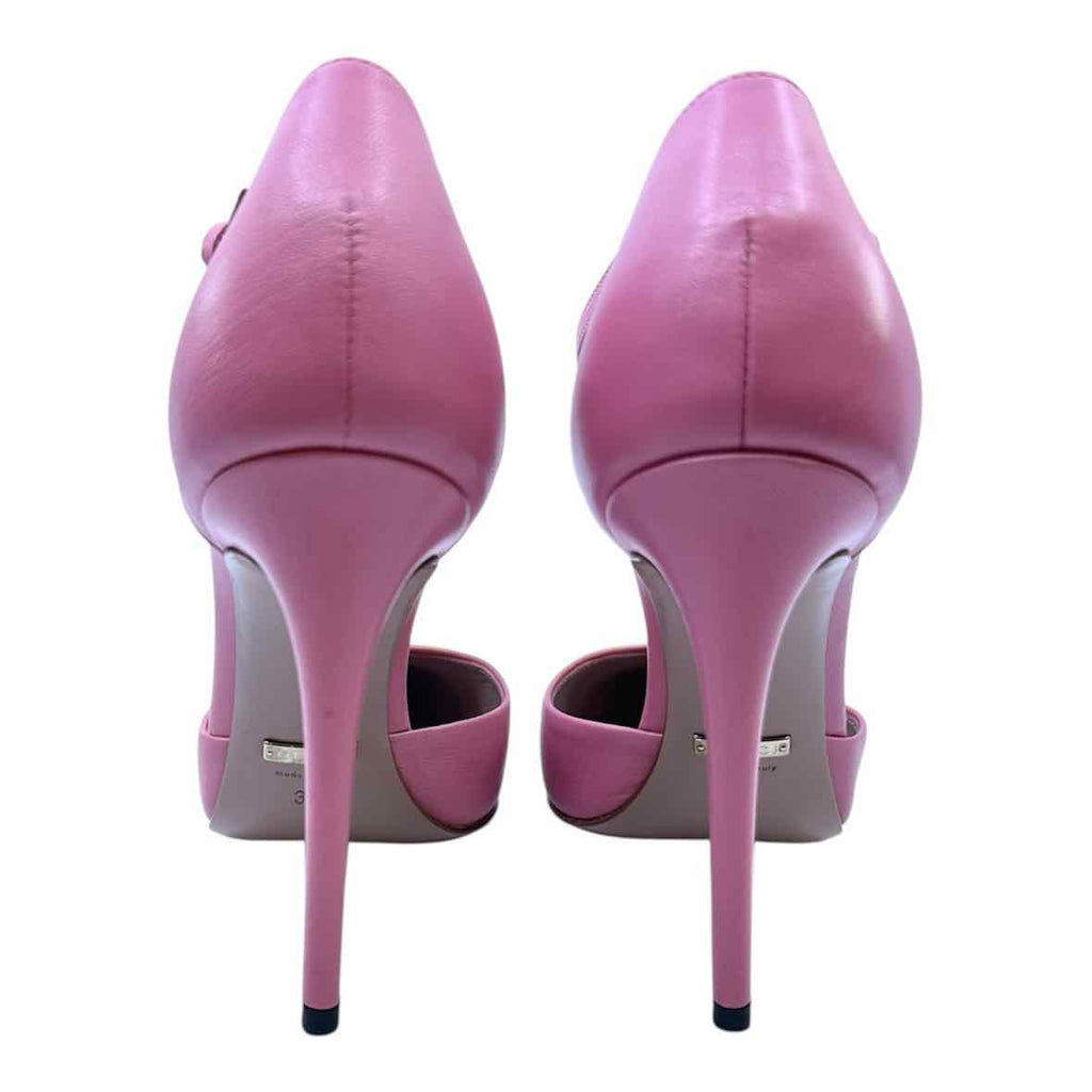 GUCCI Size 7 Pink Leather Studs Pumps