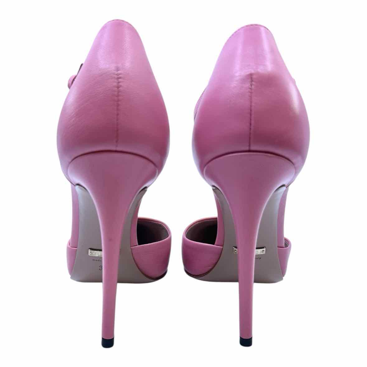 GUCCI Size 7 Pink Leather Studs Pumps