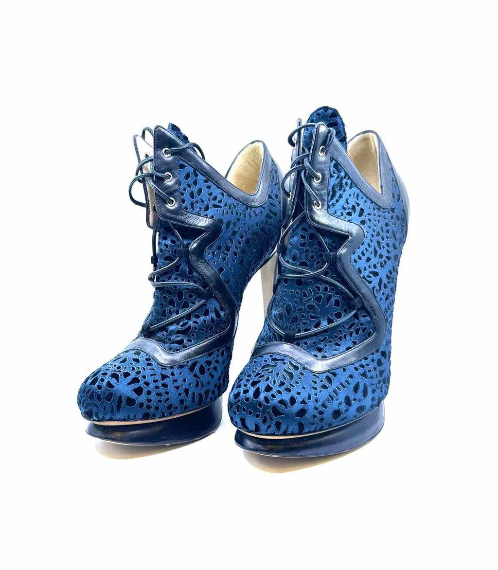 NICHOLAS KIRKWOOD Size 10 Navy Blue Ankle Boot