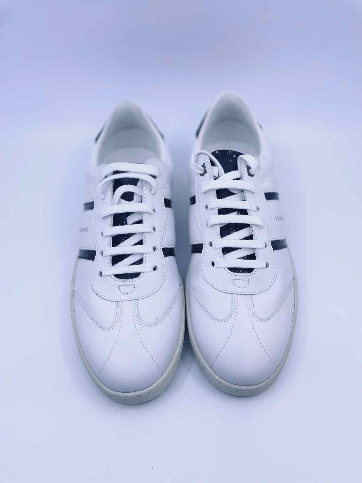 SALVATORE FERRAGAMO Size 9.5 White Men's Sneakers