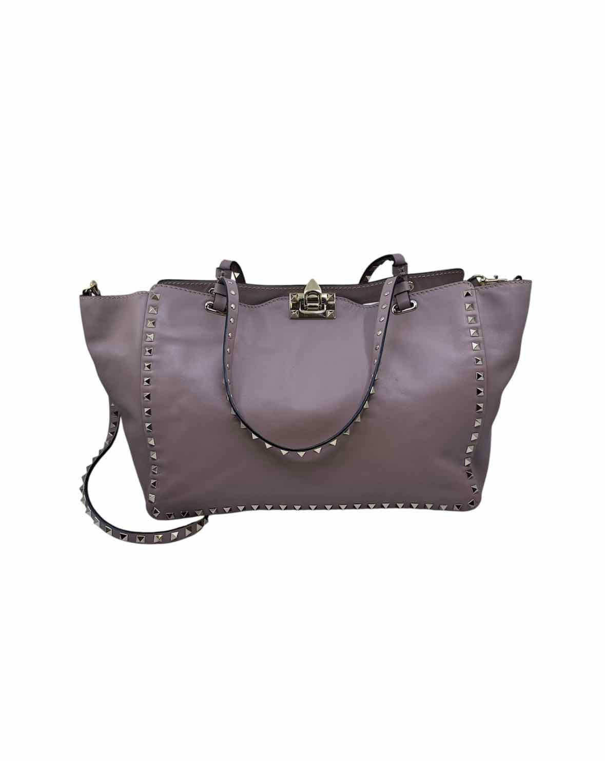 VALENTINO Rockstud Mauve Leather Solid Handbag