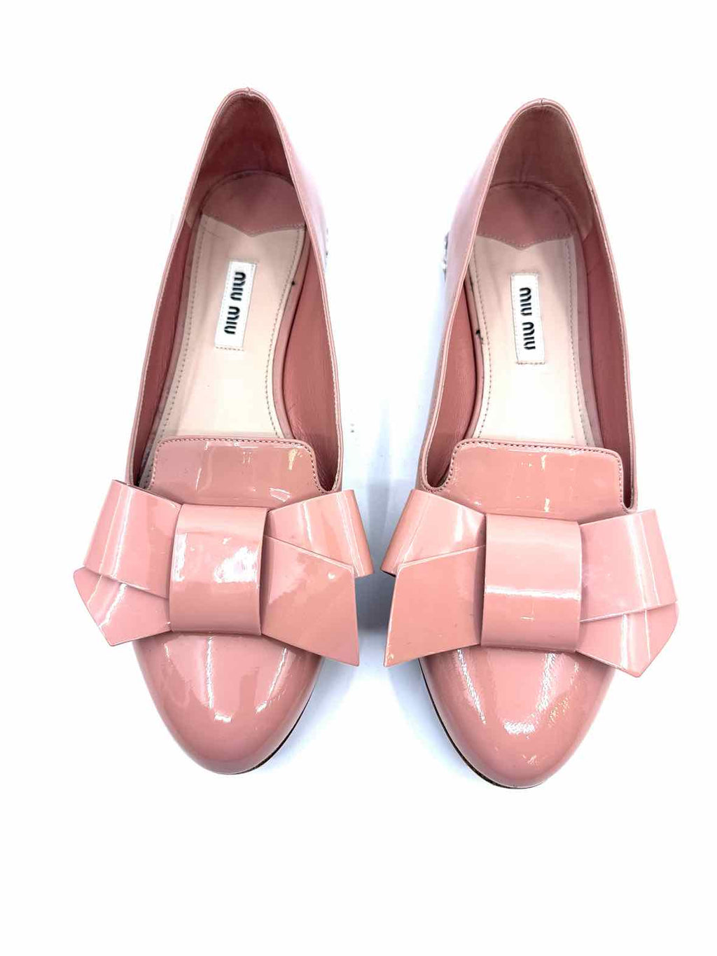MIU MIU Size 7.5 Pink Patent Leather Flats