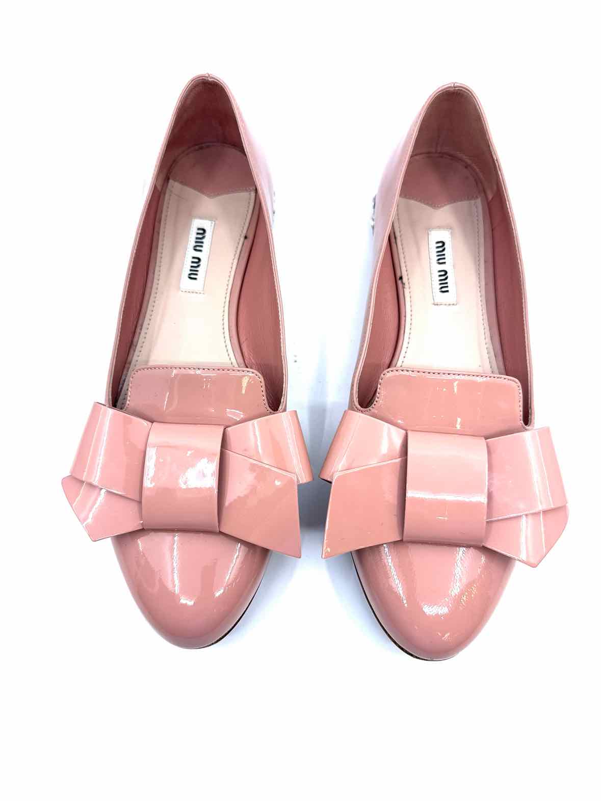 MIU MIU Size 7.5 Pink Patent Leather Flats