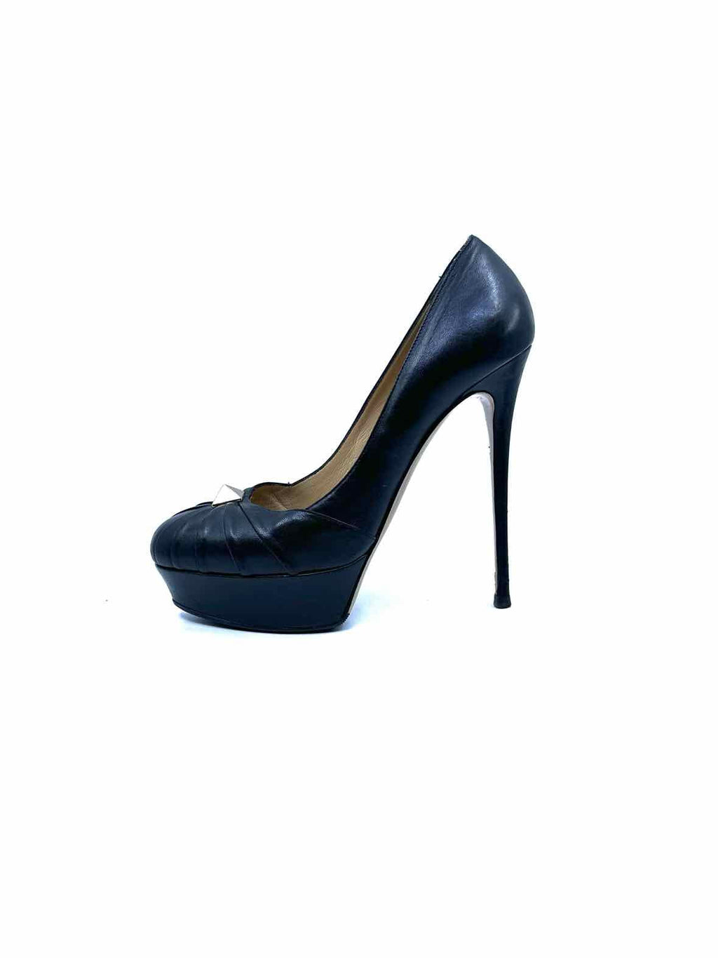 VALENTINO Size 9.5 Black Leather Pumps