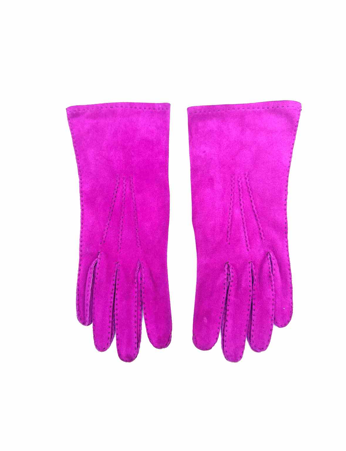 HERMES Pink Leather Gloves