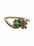 14K Emerald Diamond Ring