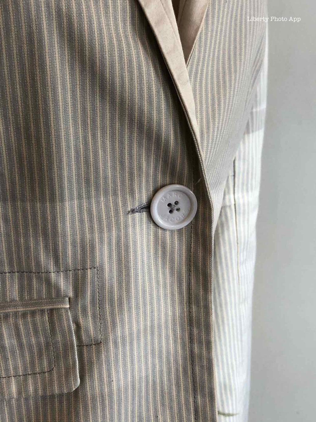 MARC JACOBS Size 6 Light Blue Stripe Blazer
